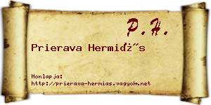 Prierava Hermiás névjegykártya